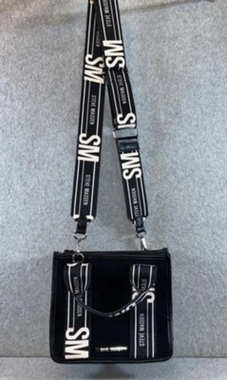 Steve Madden Canvas Crossbody Satchel Black